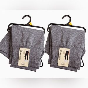 2 Pairs No Boundaries Women’s Gray Heather Athletic Leggings Sz L/XL